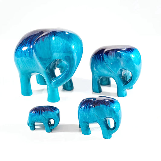 Brushed Aqua Elephant Large 9cm