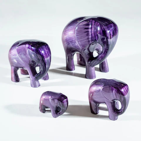 Brushed Purple Elephant Medium 7 cm