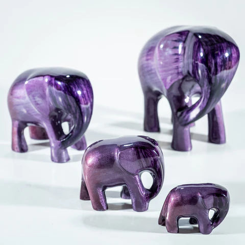 Brushed Purple Elephant Large 9 cm