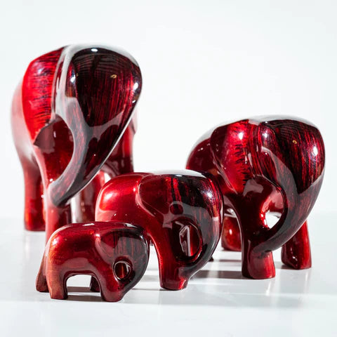 Brushed Red Elephant Large 9 cm