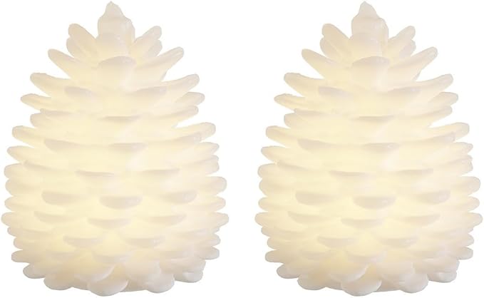 LED 10cm Pine Cone Candle (set of 2)