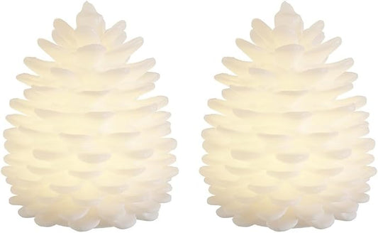 LED 10cm Pine Cone Candle (set of 2)