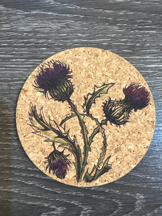 Thistle Cork Coaster by Selbrae House