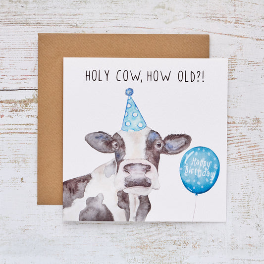 Holy Cow Birthday Card by Richard Lang