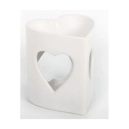 White Heart Wax Ceramic Burner by Ivy & Twine