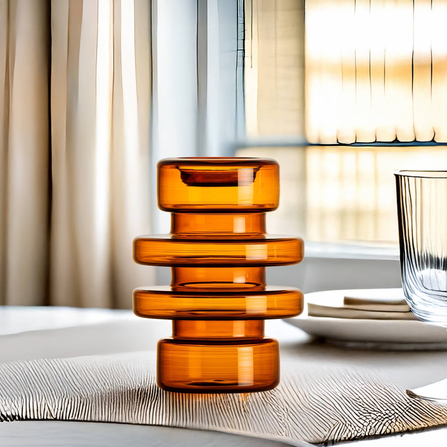 Boro Tea Light Holder Medium Teal