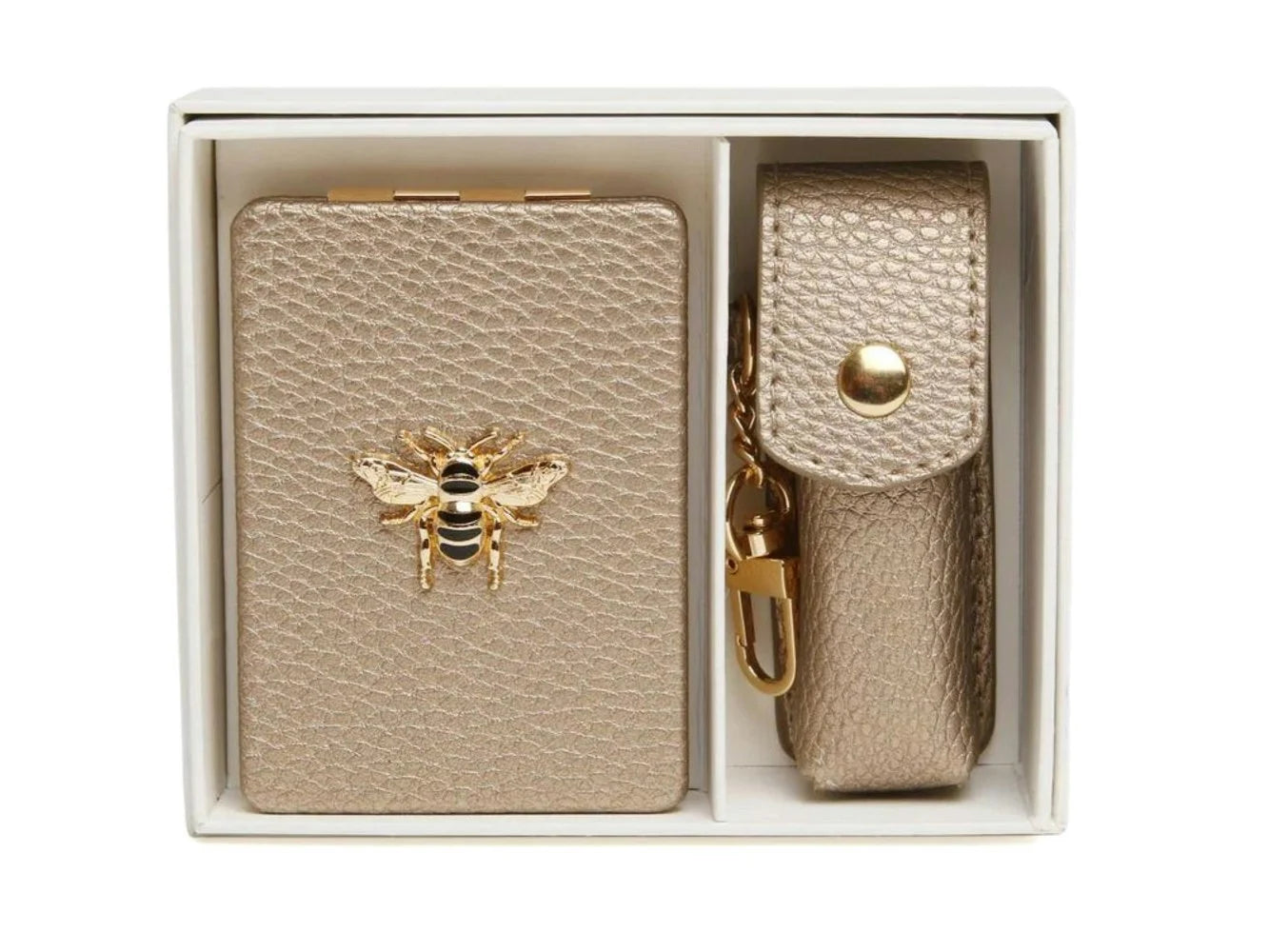 Oblong Compact Mirror & Lipstick Holder Gift Set by The Nook