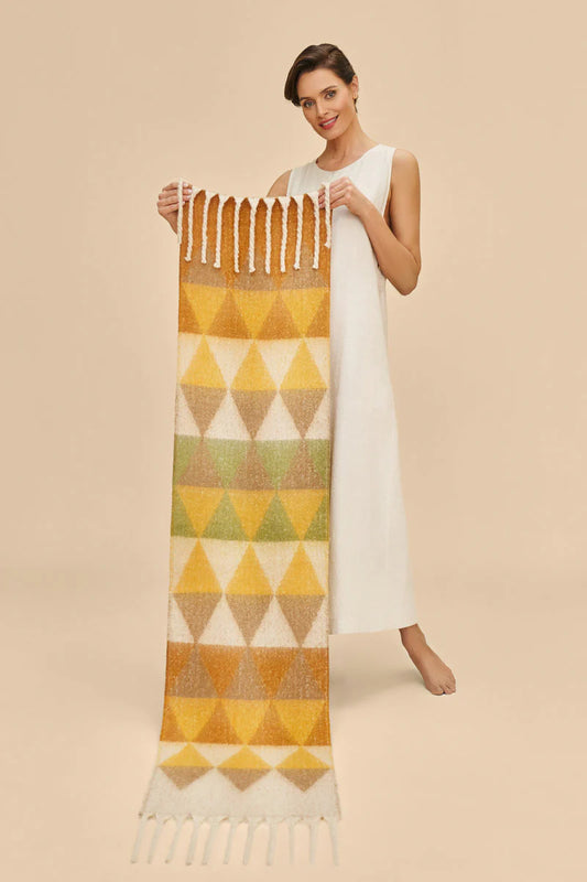 Lulu Cosy Knitted Scarf Mustard MIx by The Nook