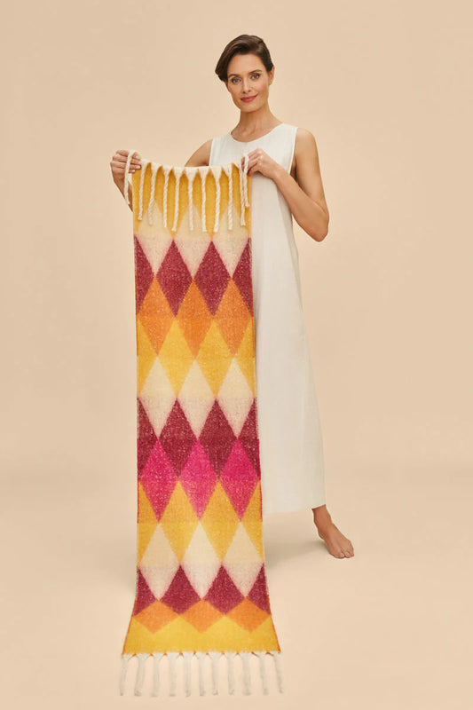 Lulu Cosy Knitted Scarf  Fuchsia Mix by The Nook