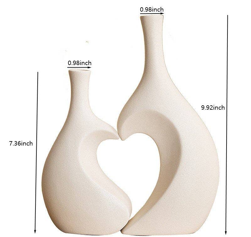 Woodside Home Living Heart Vase Set
