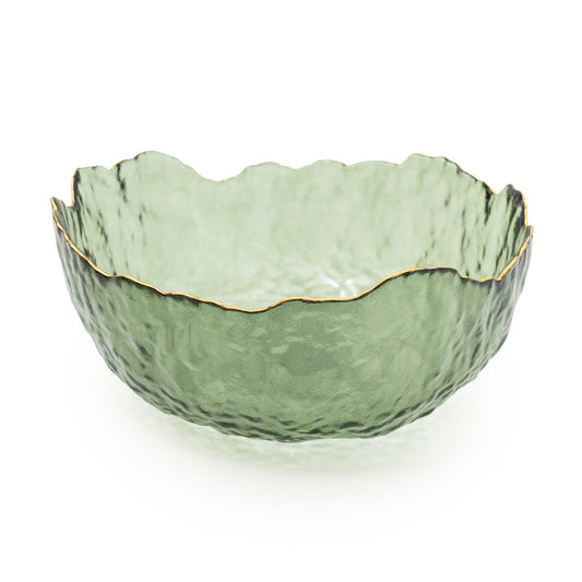 Large Green Textured Glass Bowl 20cm