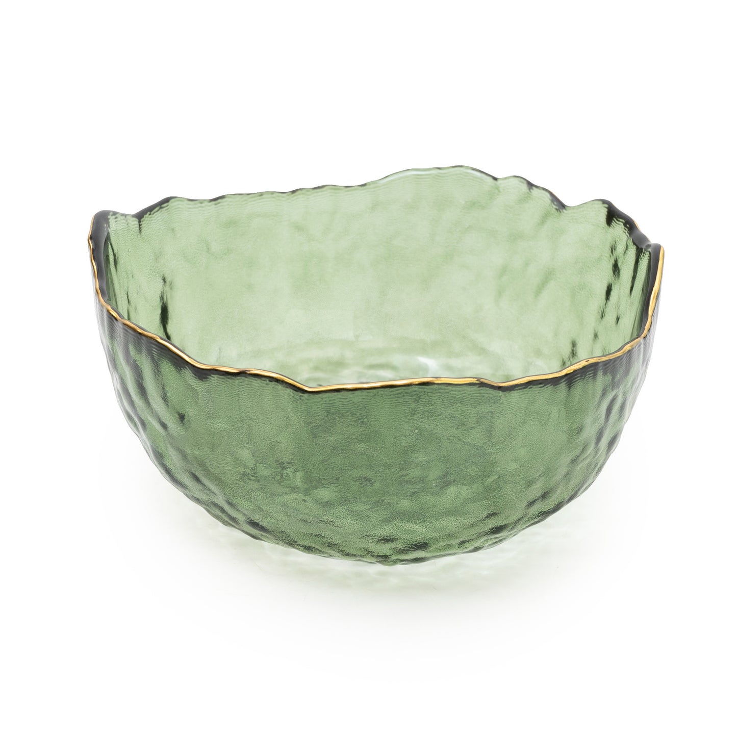 Small Green Textured Glass Bowl 13cm