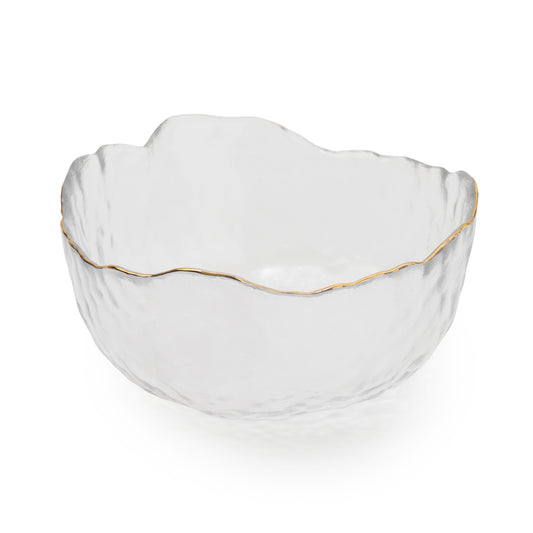 Large Clear Textured Glass Bowl 20cm