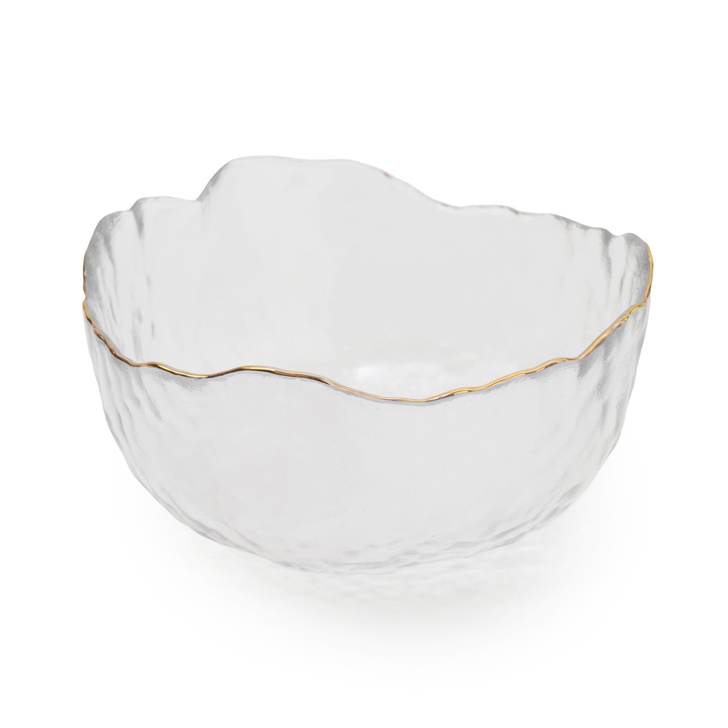 Large Clear Textured Glass Bowl 20cm