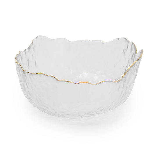 Small Clear Glass Textured Bowl 13cm