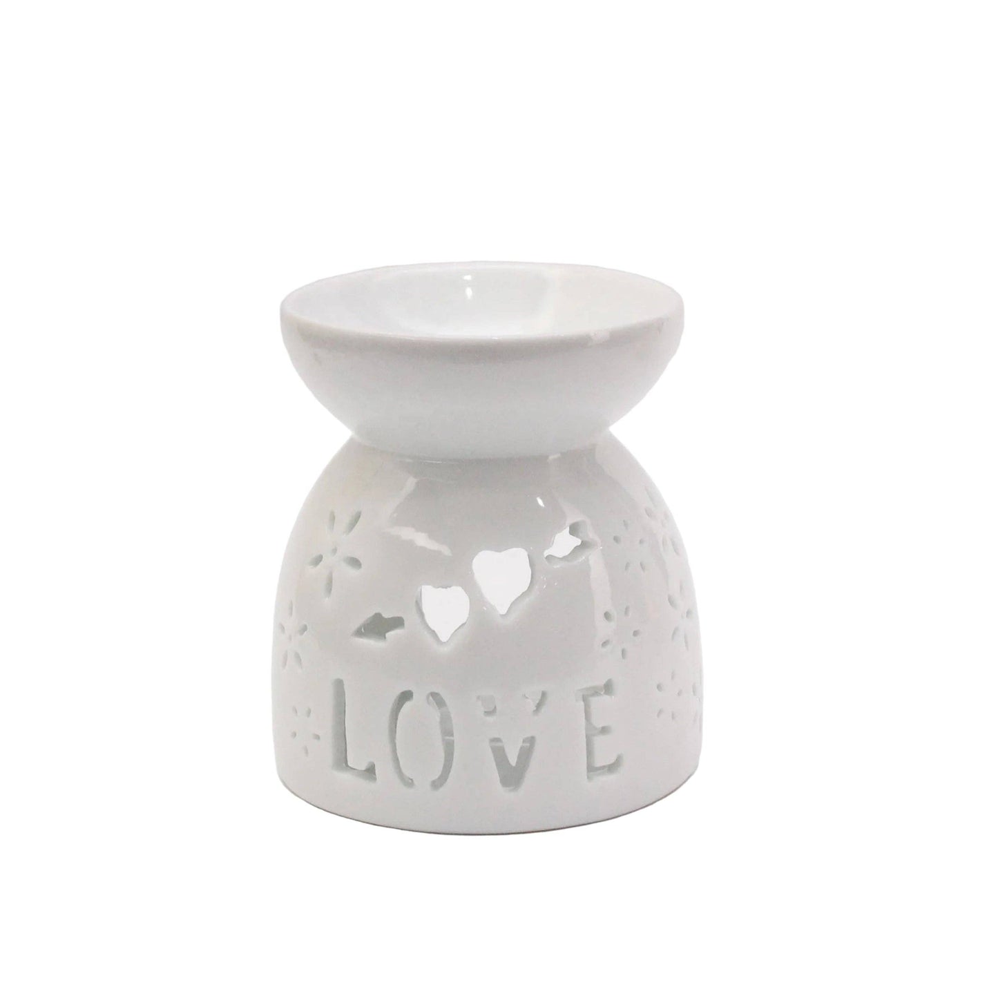 White Ceramic Wax Burner - Love Design