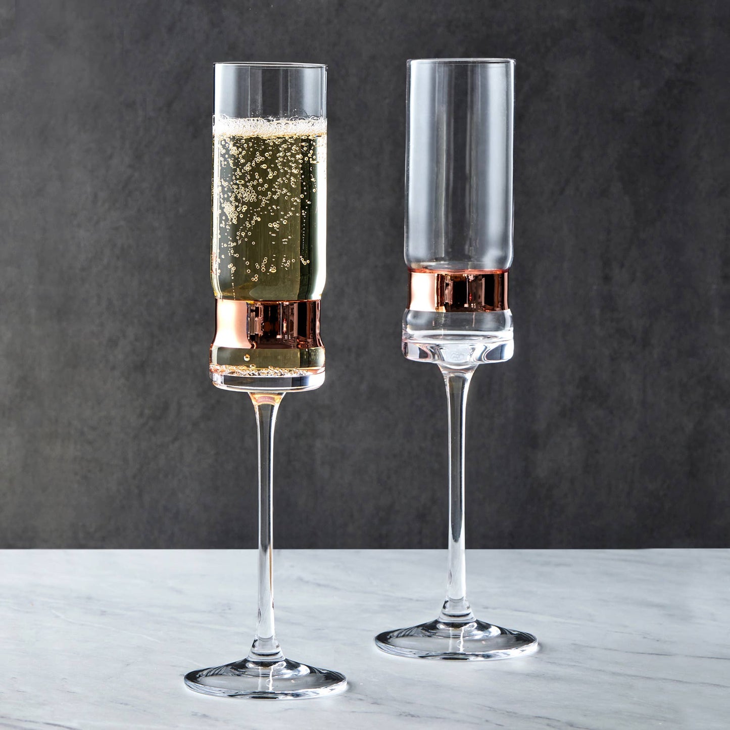 Set of 2 SoHo Champagne Flutes Bronze
