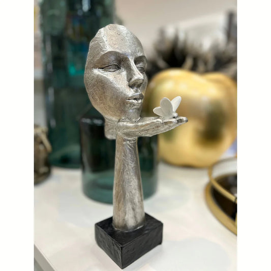 'Desire' Silver Finish Sculpture by Zinc