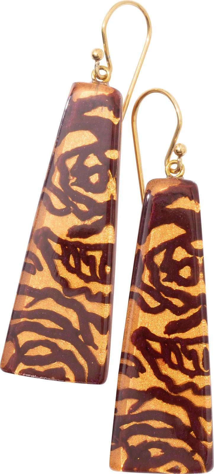 Resin Drop Earrings with Rose Design by the Nook
