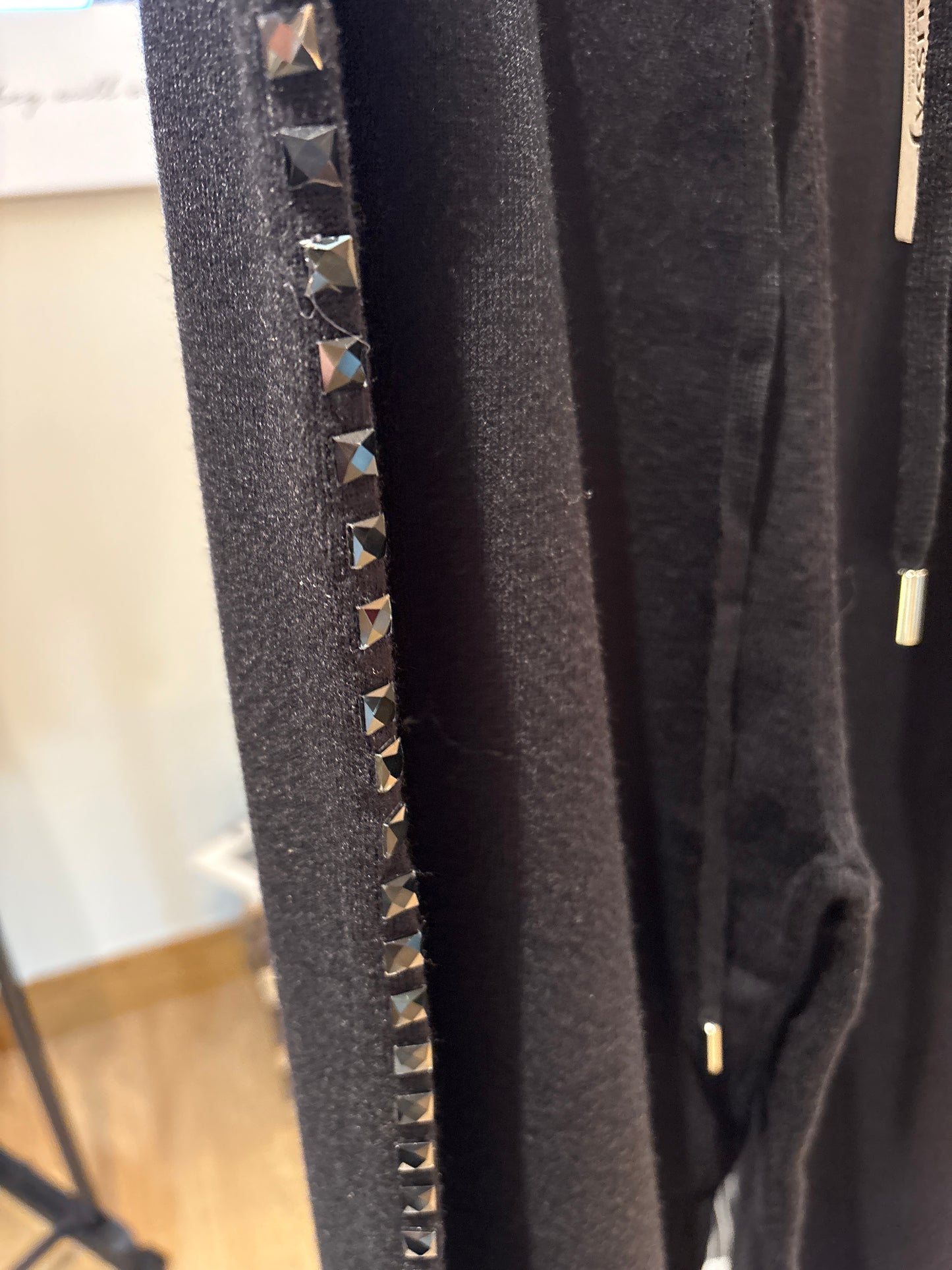 Black knitted Trouser with square studs - one size - The Nook