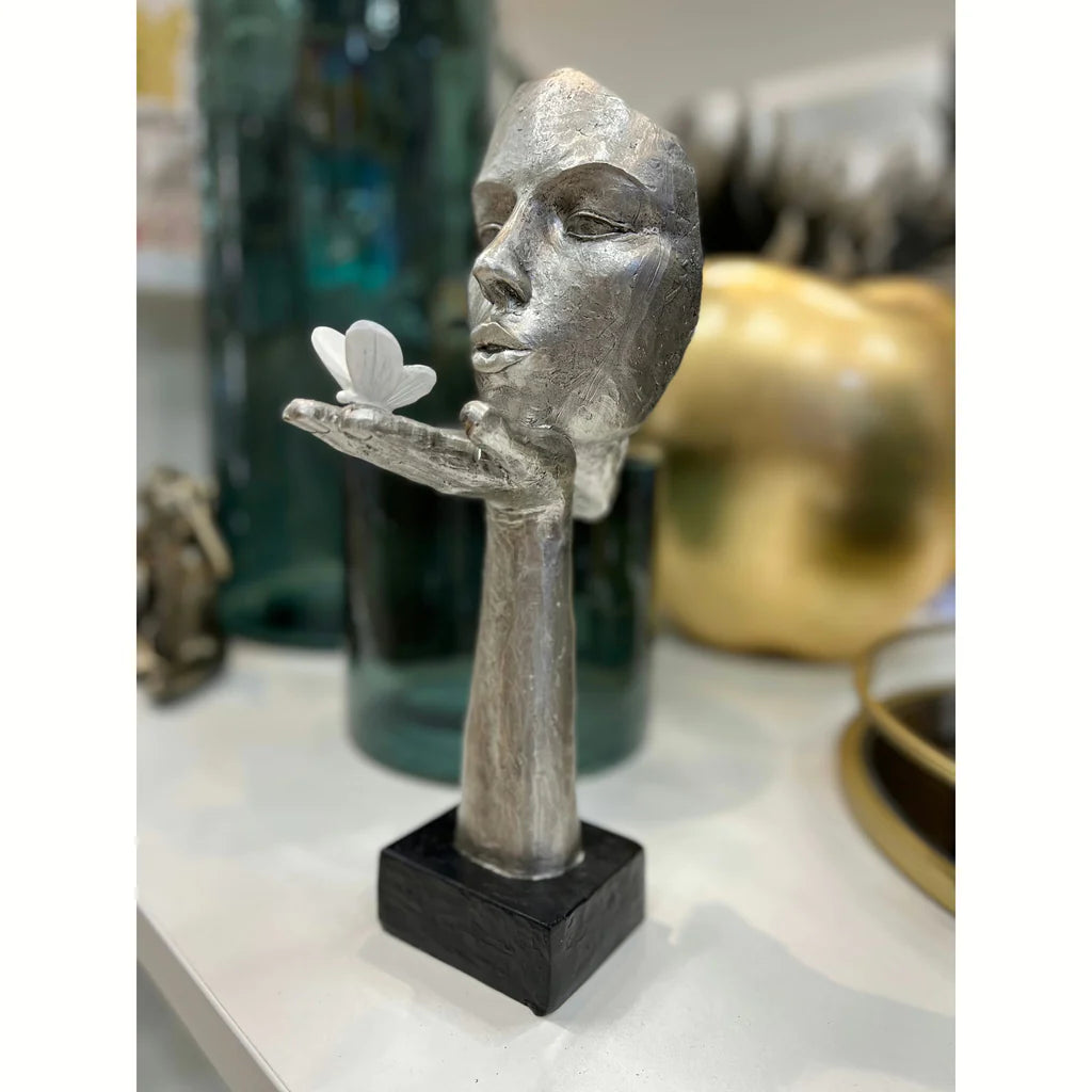'Desire' Silver Finish Sculpture by Zinc