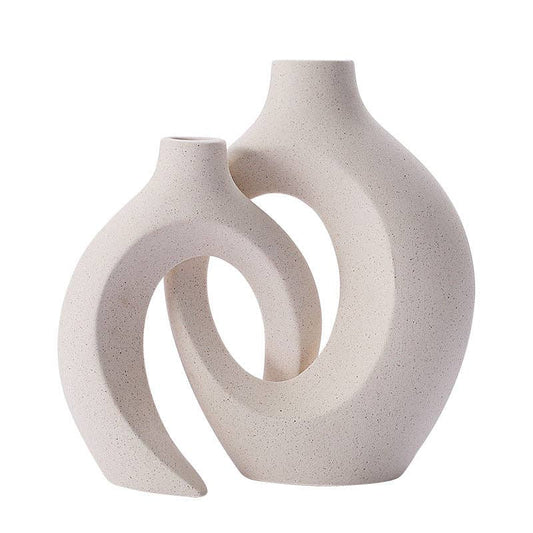 Ceramic Interlocking Modern Vase Set