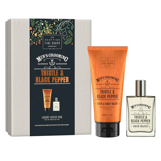 Thistle & Black Pepper Luxury Festive Duo by The Scottish Fine Soaps Company