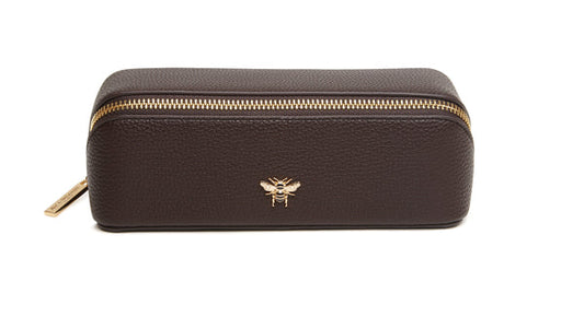 Chocolate Small Luxury Train Beauty Case by The Nook