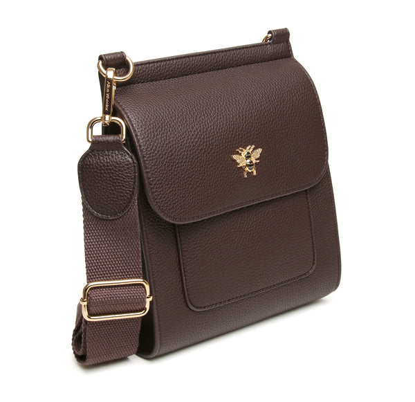 Chocolate Bloomsbury Cross Body Bag by The Nook