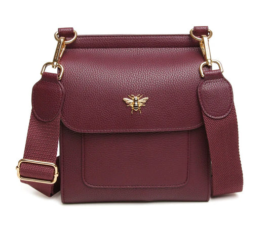 Berry Bloomsbury Cross Body Bag by The Nook