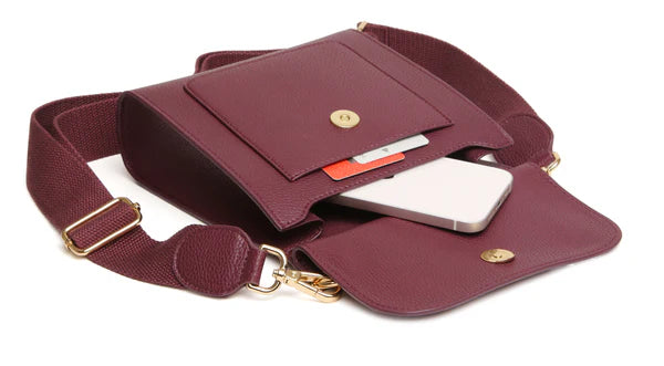 Berry Bloomsbury Cross Body Bag by The Nook