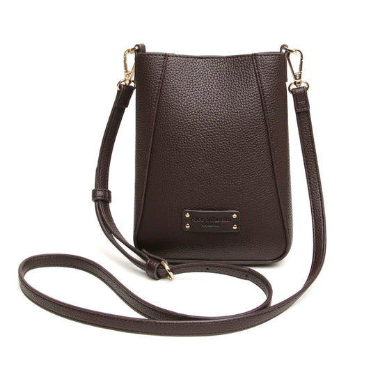 Chocolate Kensington Phone Cross Body Bag by The Nook