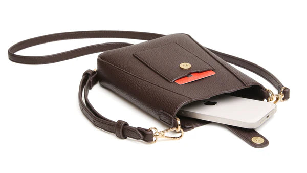 Chocolate Kensington Phone Cross Body Bag by The Nook