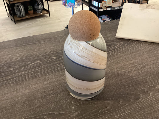Kitchen Jar with Cork Ball in Smoked Meadows