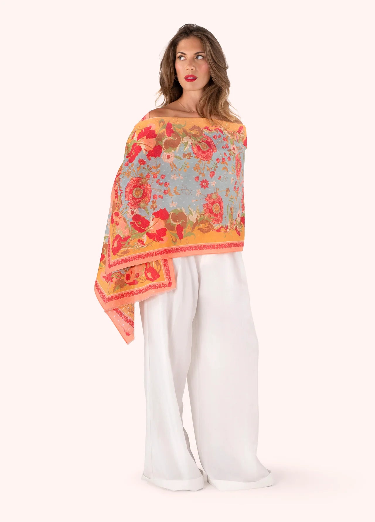 Paisley Poppies Cotton Scarf by The Nook