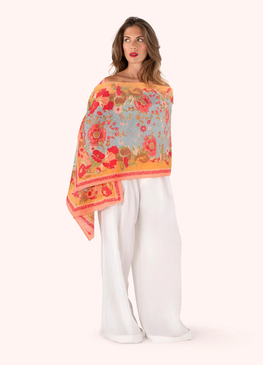 Paisley Poppies Cotton Scarf by The Nook