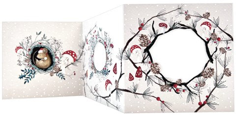 Cosy Mouse Concertina Christmas Card by Cinnamon Aitch