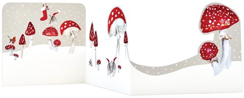 Toadstools Concertina Christmas Card by Cinnamon Aitch