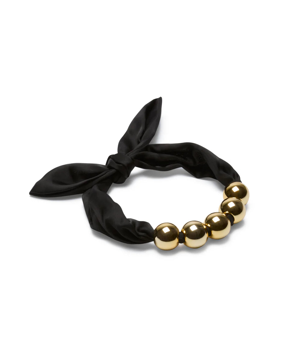 Herne Satin Ball Necklace in Gold by The Nook