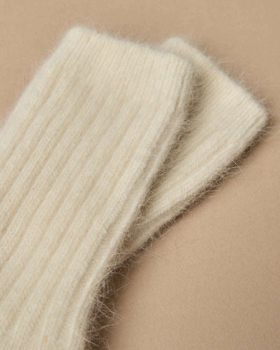 Soft Angora Socks in Ivory by The Nook