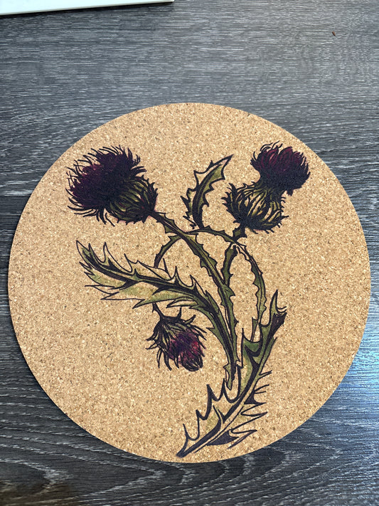 Thistle Cork Place Mat by Selbrae House