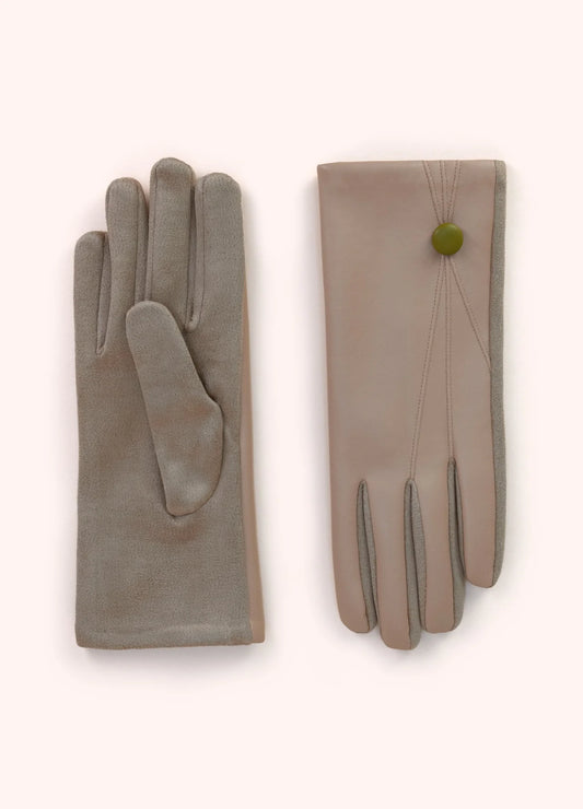 Emma Faux Suede/PU Gloves by The Nook