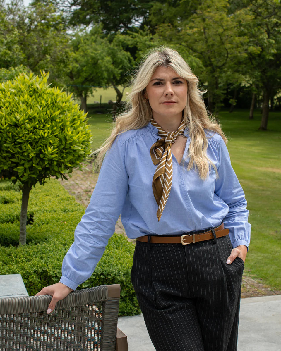 Effie Scarf in Olive/White Geo Print by The Nook