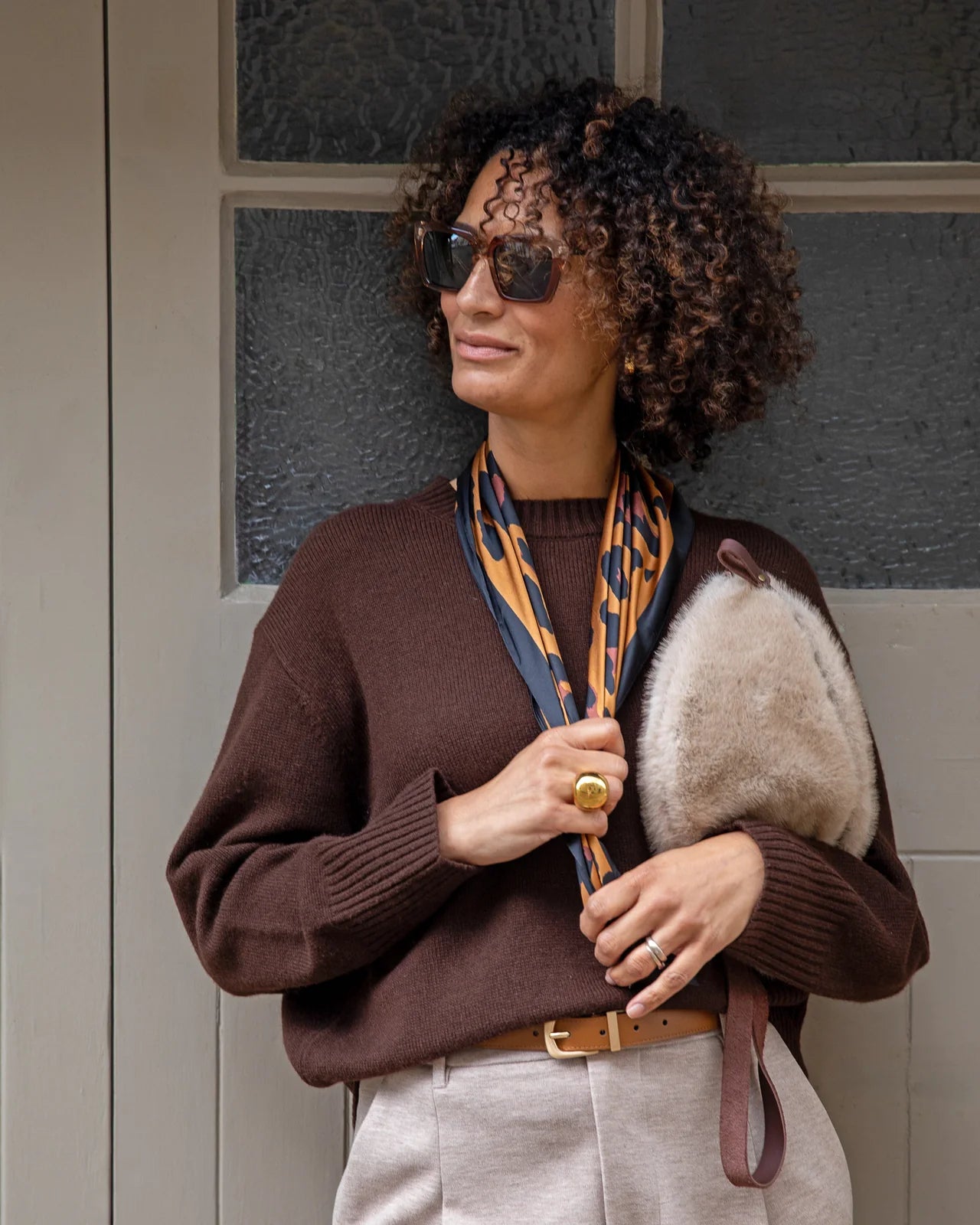 Luna Scarf in Large Leopard Print by The Nook