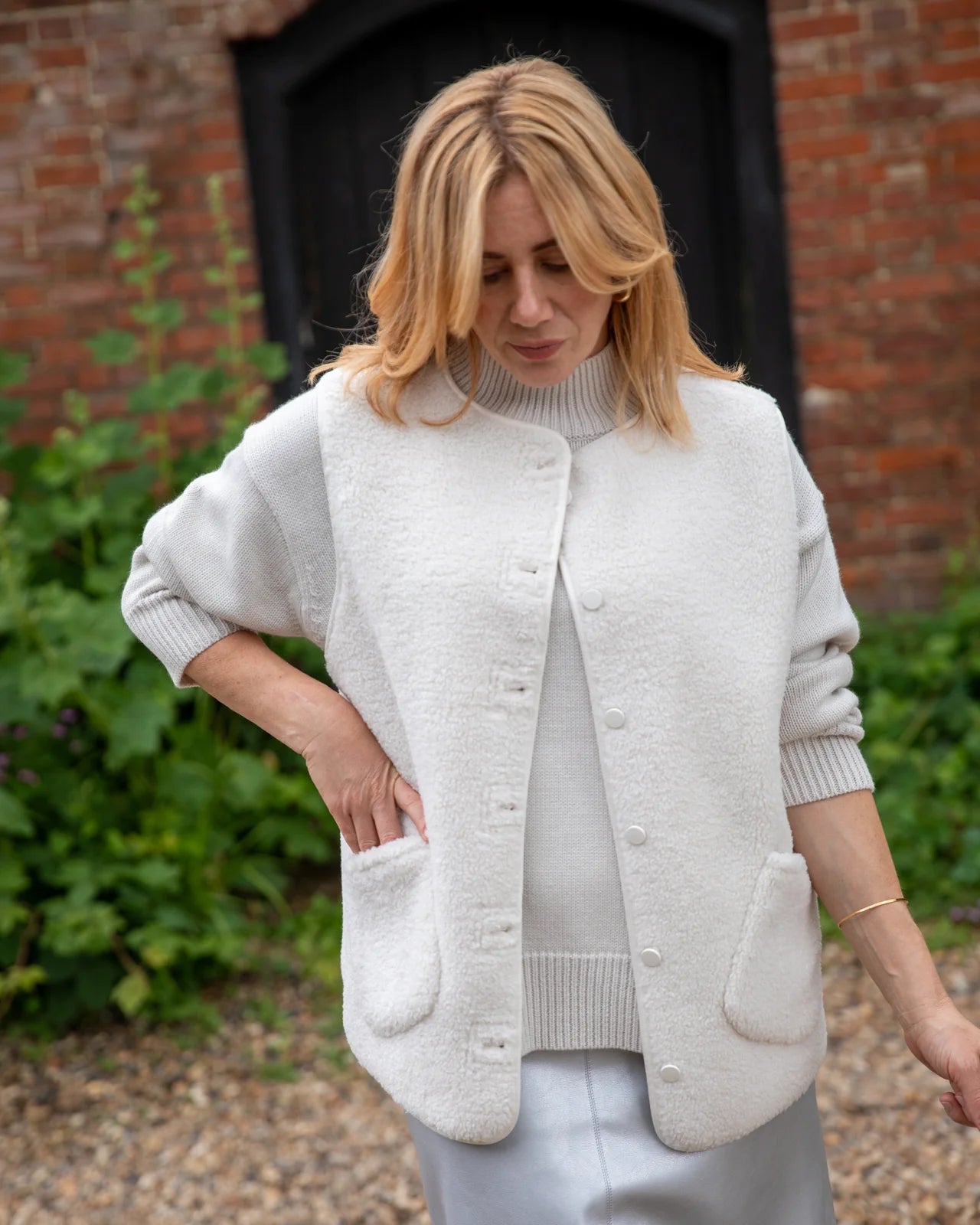 Clio Gilet in Off White by The Nook