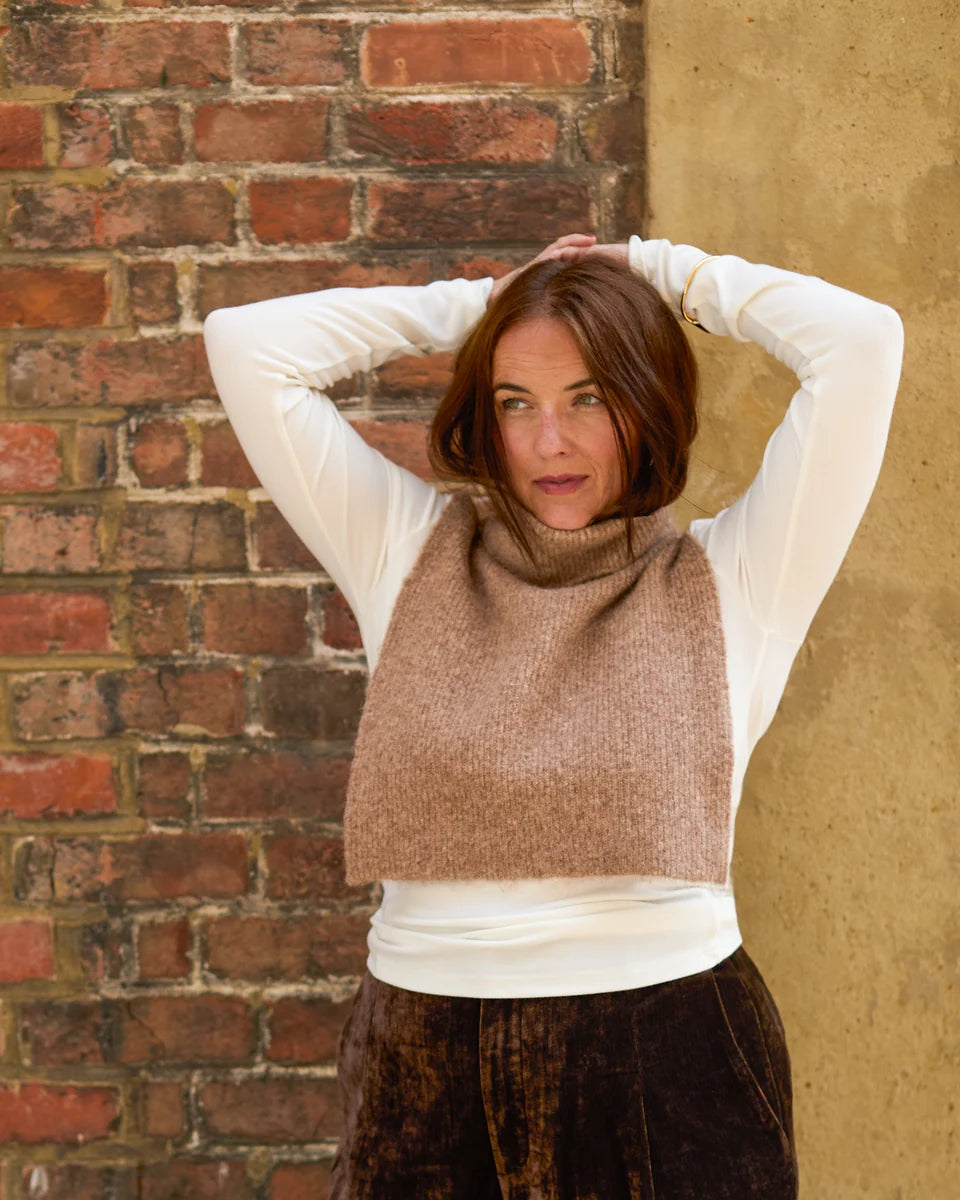 Vivian Roll Neck Scarf in Marl Sand by The Nook