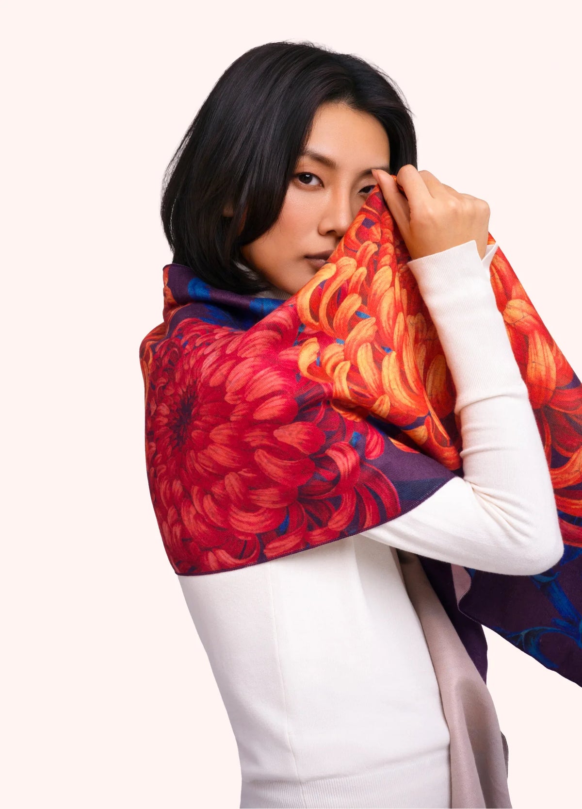Chrysanthemum Lux Print Scarf by The Nook