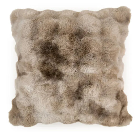 Luxury Textured Faux Fur Cushion in Natural by The Nook