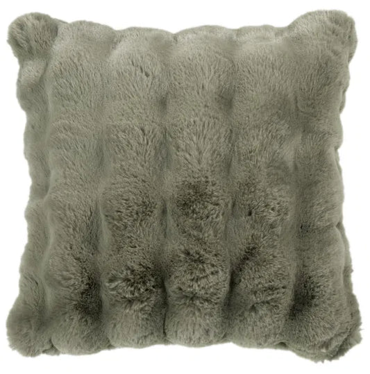 Raffles Extreme Soft Faux Rabbit Textured Cushion in Sage by The Nook