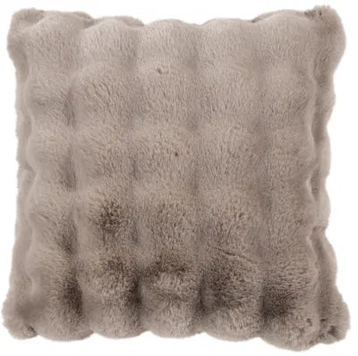 Raffles Extreme Soft Faux Rabbit Textured Cushion in Taupe by The Nook